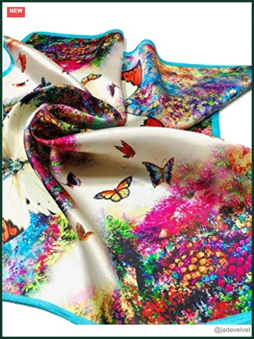 100% Mulberry Silk Square Scarf 21x21 in Gift Box Fashion Scarf